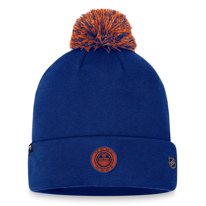 Edmonton Oilers Fanatics Blue 2023 NHL Draft Cuffed Knit Toque w/ Pom