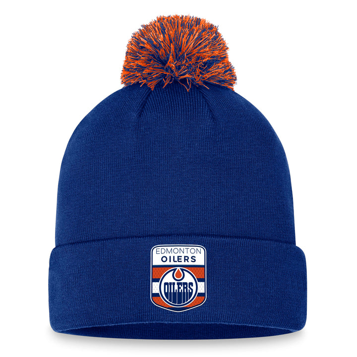 Edmonton Oilers Fanatics Blue 2023 NHL Draft Cuffed Knit Toque w/ Pom