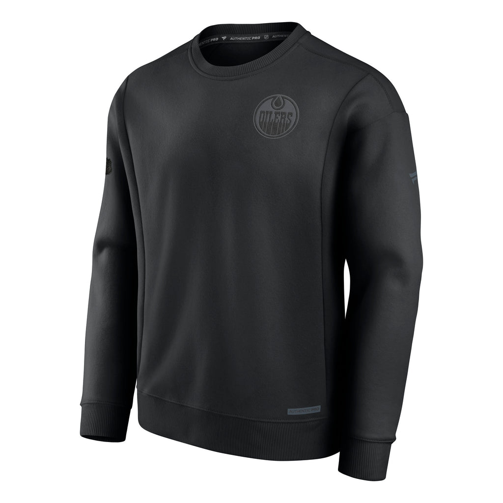 Edmonton Oilers Fanatics Authentic Pro Road Fleece Pullover Sweatshirt Black