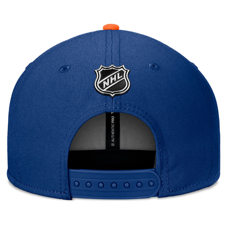 Edmonton Oilers Fanatics Blue 2024 NHL Draft Pro Snapback Hat