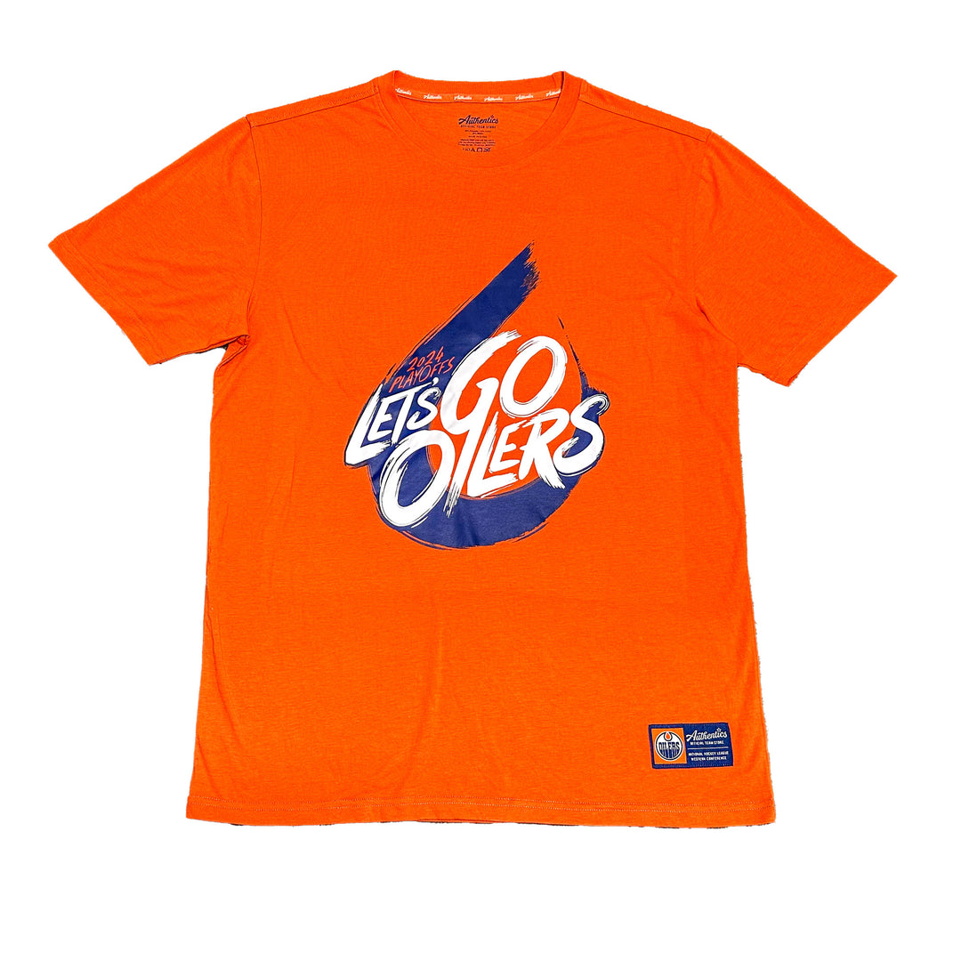 Edmonton Oilers 2024 Stanley Cup Playoffs "Let's Go Oilers" Orange T-Shirt