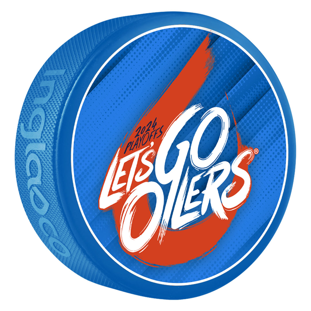 Edmonton Oilers 2024 Stanley Cup Playoffs "Let's Go Oilers" Blue Puck