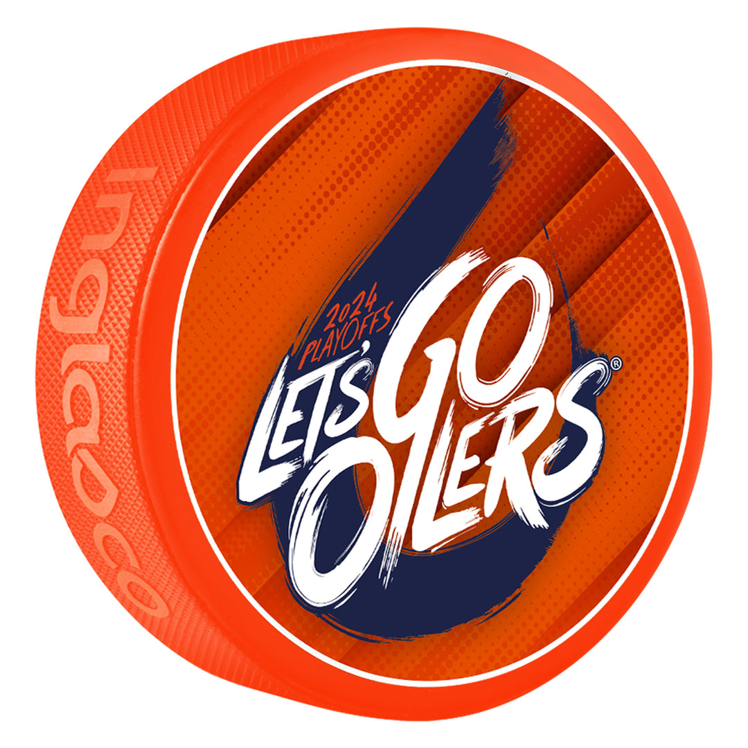 Edmonton Oilers 2024 Stanley Cup Playoffs "Let's Go Oilers" Orange Puck
