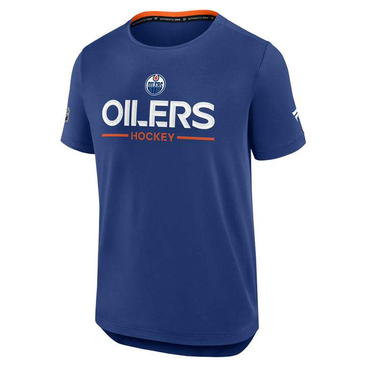 Edmonton Oilers 2025-26 Fanatics Authentic Pro Blue Rink Tech T-Shirt