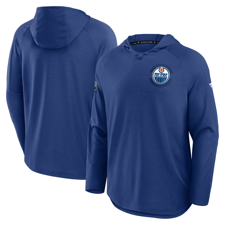 Edmonton Oilers 2025-26 Fanatics Authentic Pro Lightweight Pullover Blue Rink Hoodie