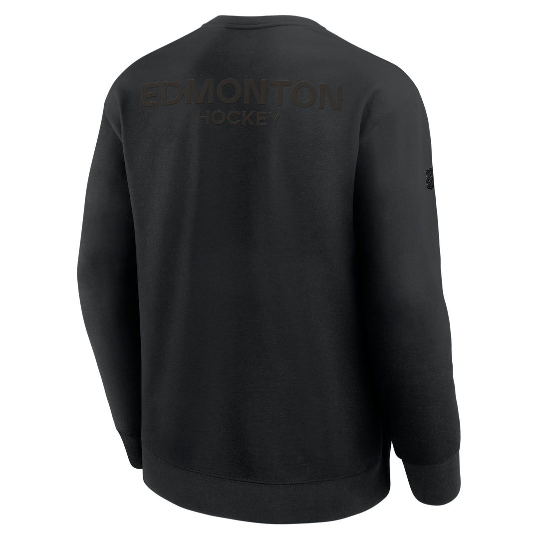 Edmonton Oilers 2025-26 Fanatics Authentic Pro Road Black Crewneck Sweatshirt