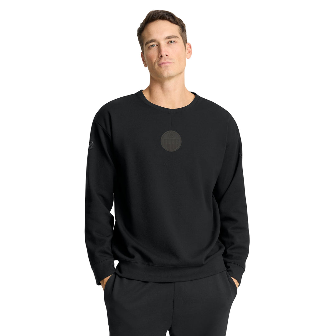 Edmonton Oilers 2025-26 Fanatics Authentic Pro Road Black Crewneck Sweatshirt