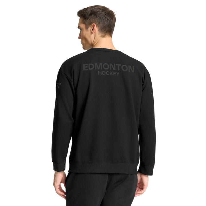 Edmonton Oilers 2025-26 Fanatics Authentic Pro Road Black Crewneck Sweatshirt