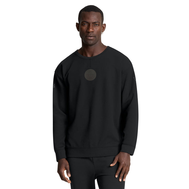 Edmonton Oilers 2025-26 Fanatics Authentic Pro Road Black Crewneck Sweatshirt