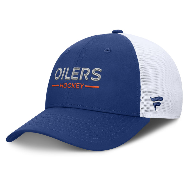 Edmonton Oilers Fanatics Blue 2025-26 Authentic Pro Rink 2 Mesh Snapback Hat