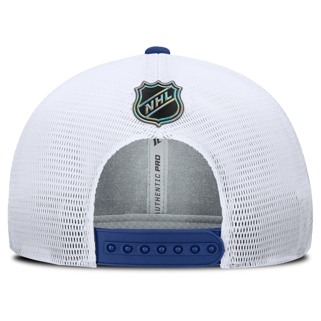 Edmonton Oilers Fanatics Blue 2025-26 Authentic Pro Rink 2 Mesh Snapback Hat