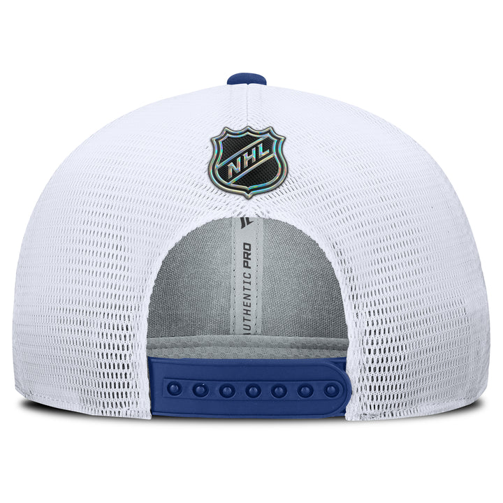 Edmonton Oilers Fanatics Blue 2025-26 Authentic Pro Rink 2 Mesh Snapback Hat