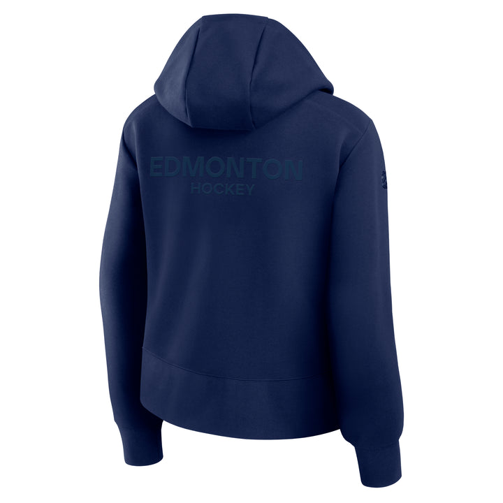 Edmonton Oilers 2025-26 Women's Fanatics Authentic Pro Navy Rink Half-Zip Sweatshirt