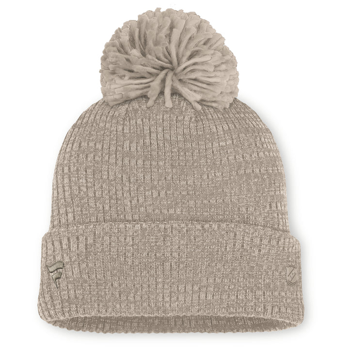 Edmonton Oilers 2025-26 Women's Fanatics Cream Authentic Pro Road Cuffed Knit Toque w/Pom