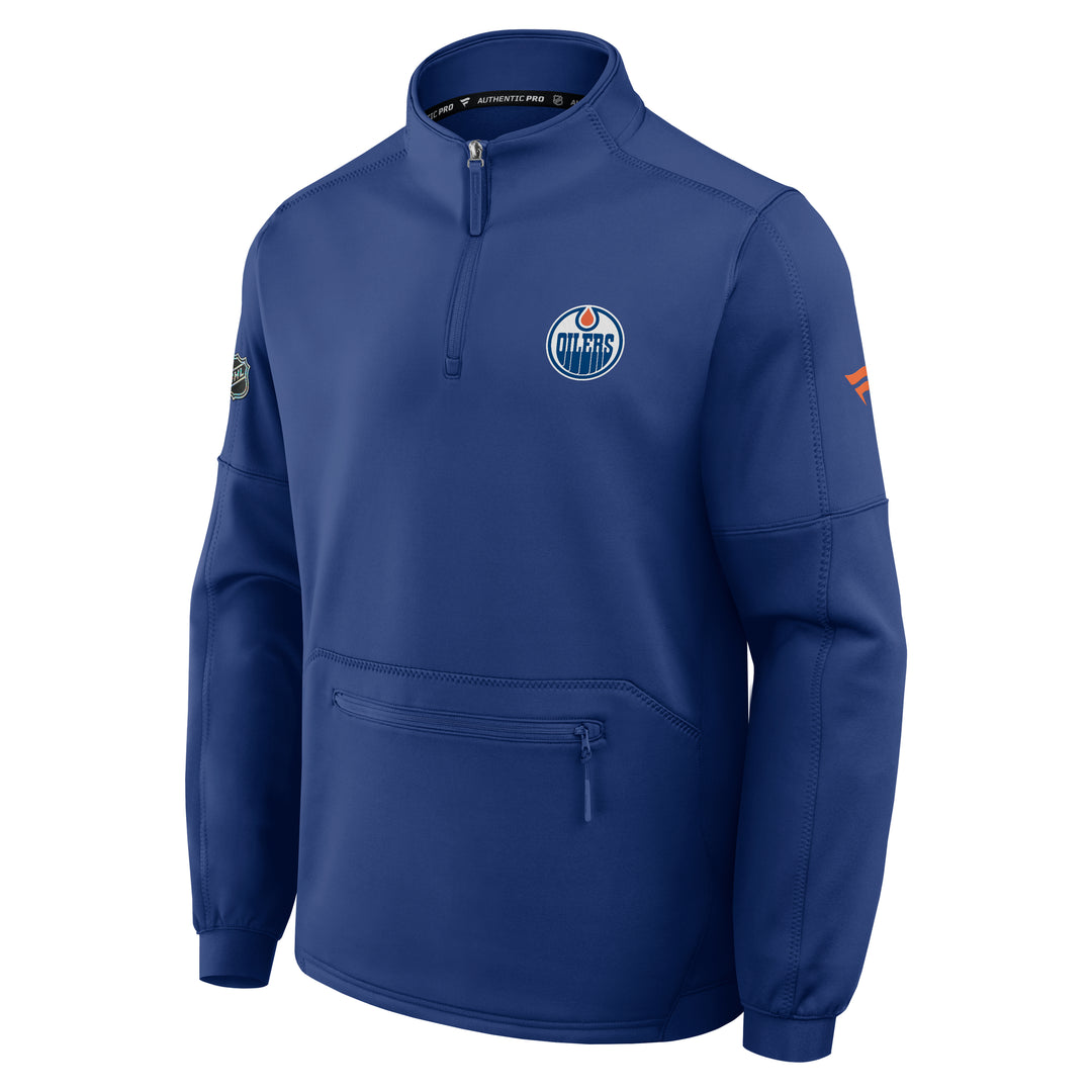 Edmonton Oilers 2026-27 Fanatics Authentic Pro Blue Rink Half-Zip Sweatshirt