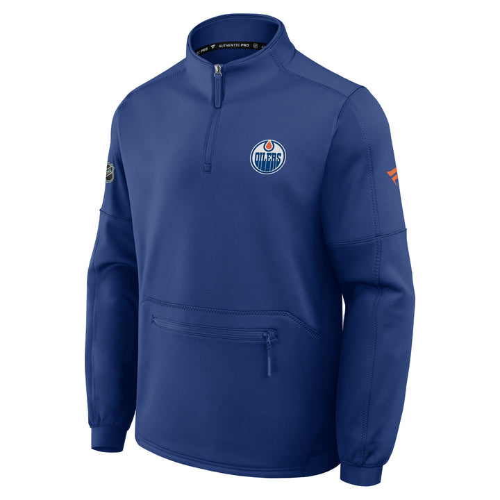 Edmonton Oilers 2026-27 Fanatics Authentic Pro Blue Rink Half-Zip Sweatshirt