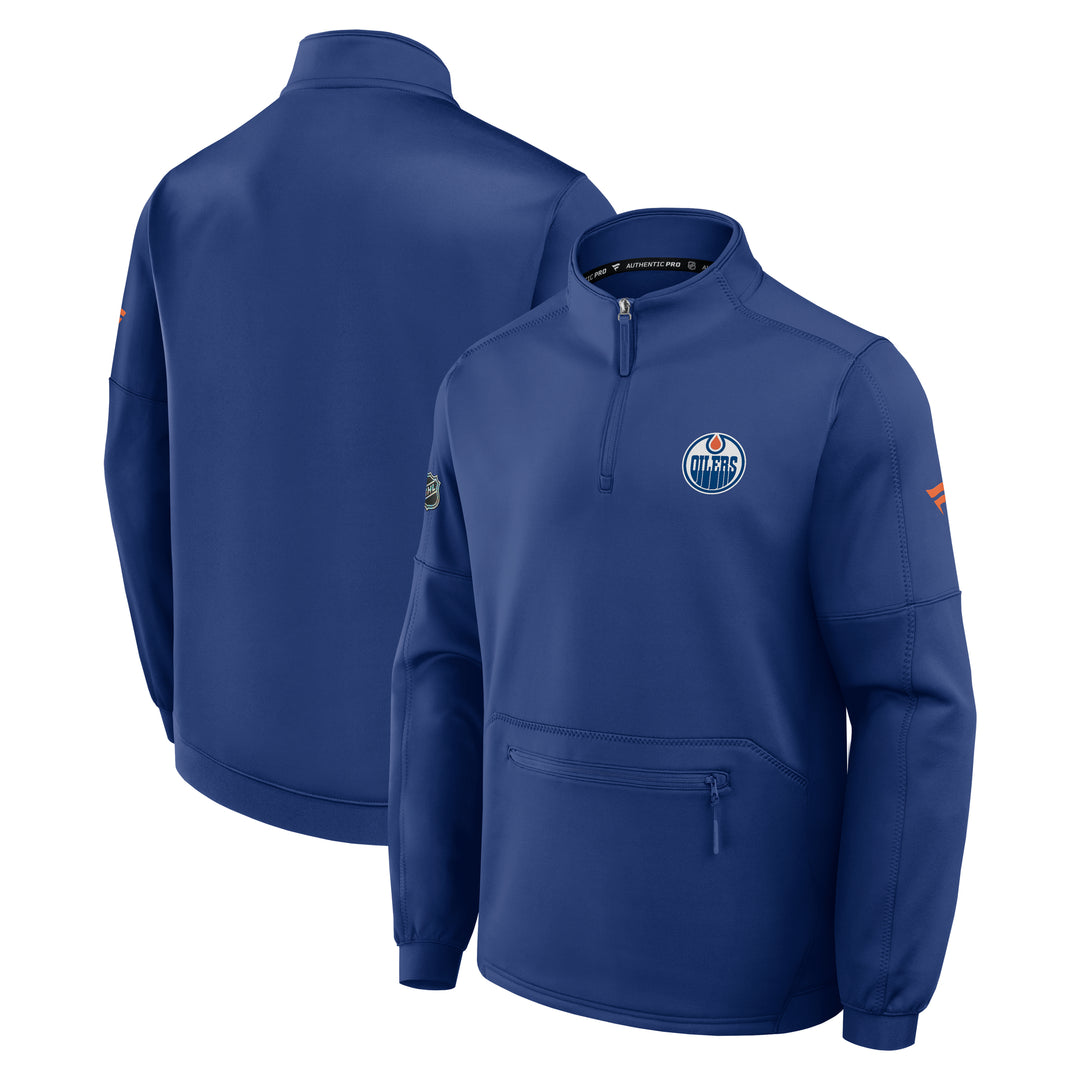 Edmonton Oilers 2026-27 Fanatics Authentic Pro Blue Rink Half-Zip Sweatshirt