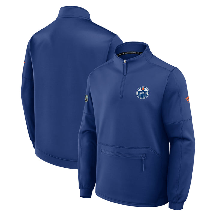 Edmonton Oilers 2026-27 Fanatics Authentic Pro Blue Rink Half-Zip Sweatshirt