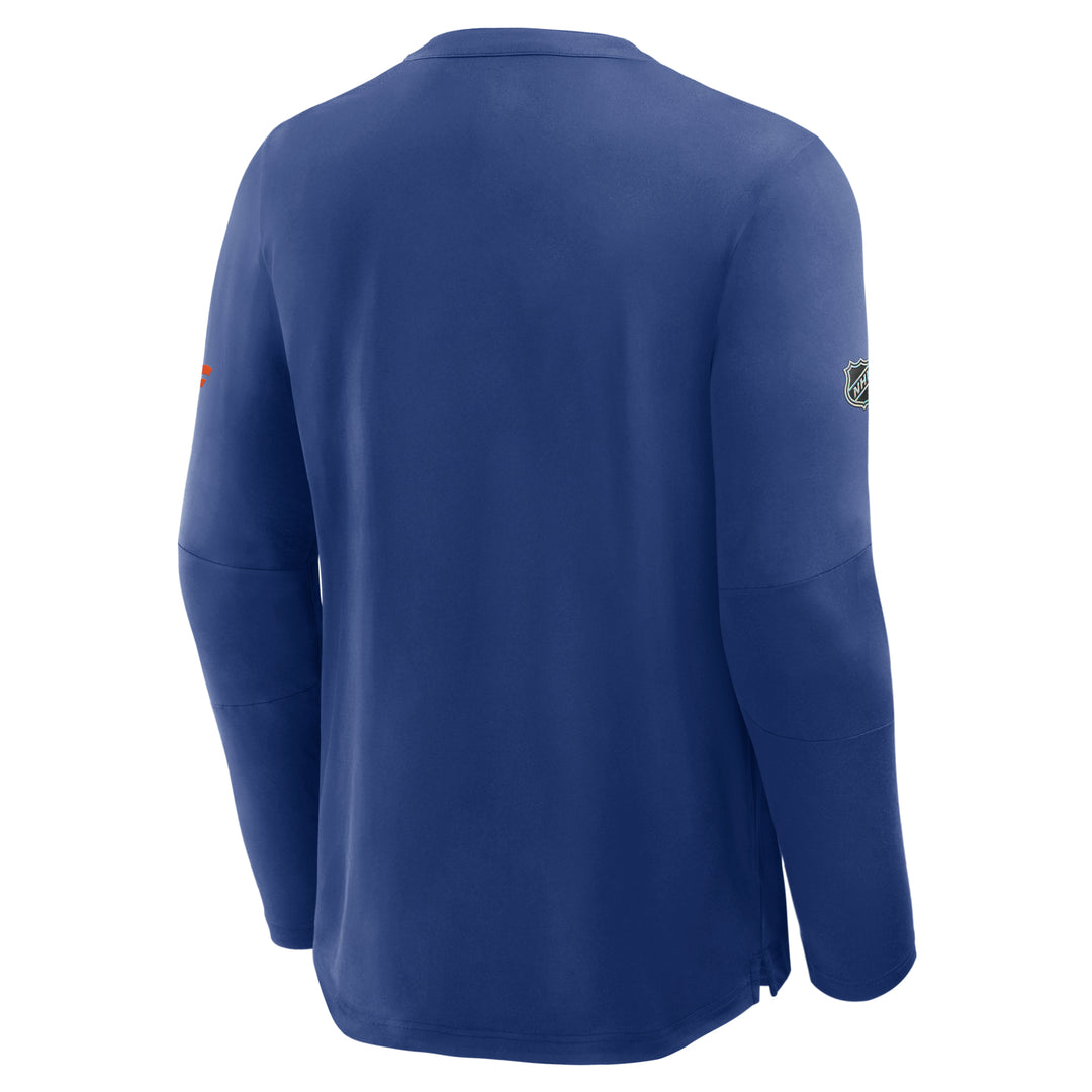 Edmonton Oilers 2026-27 Fanatics Authentic Pro Blue Rink Long Sleeve Tech Shirt