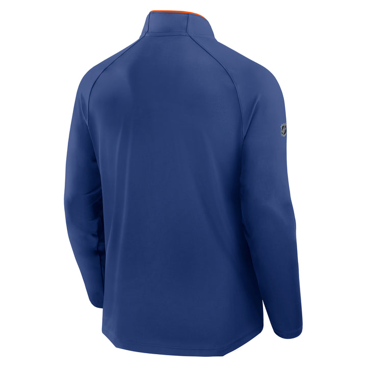 Edmonton Oilers 2026-27 Fanatics Authentic Pro Blue Raglan Lightweight Half-Zip Sweatshirt