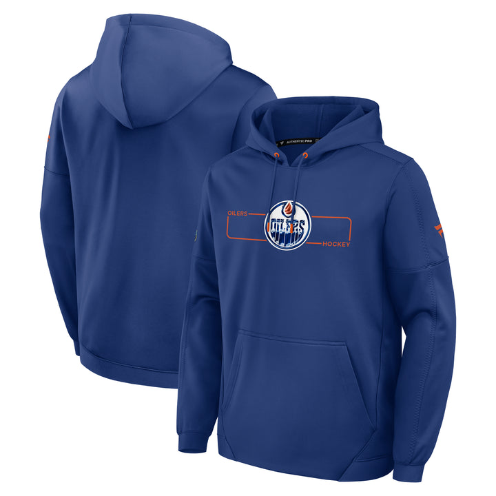 Edmonton Oilers 2026-27 Fanatics Authentic Pro Pullover Blue Rink Side Hoodie