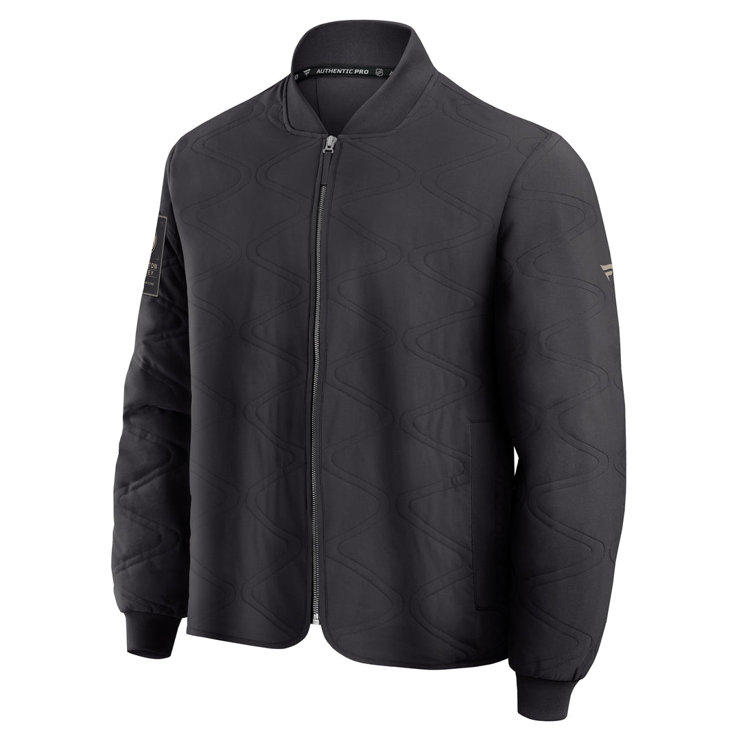 Edmonton Oilers 2026-27 Fanatics Authentic Pro Road Grey Full-Zip Bomber Jacket