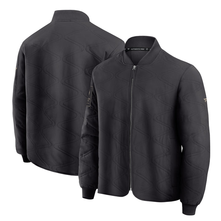 Edmonton Oilers 2026-27 Fanatics Authentic Pro Road Grey Full-Zip Bomber Jacket