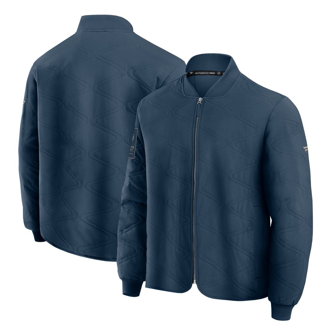 Edmonton Oilers 2026-27 Fanatics Authentic Pro Road Navy Full-Zip Bomber Jacket