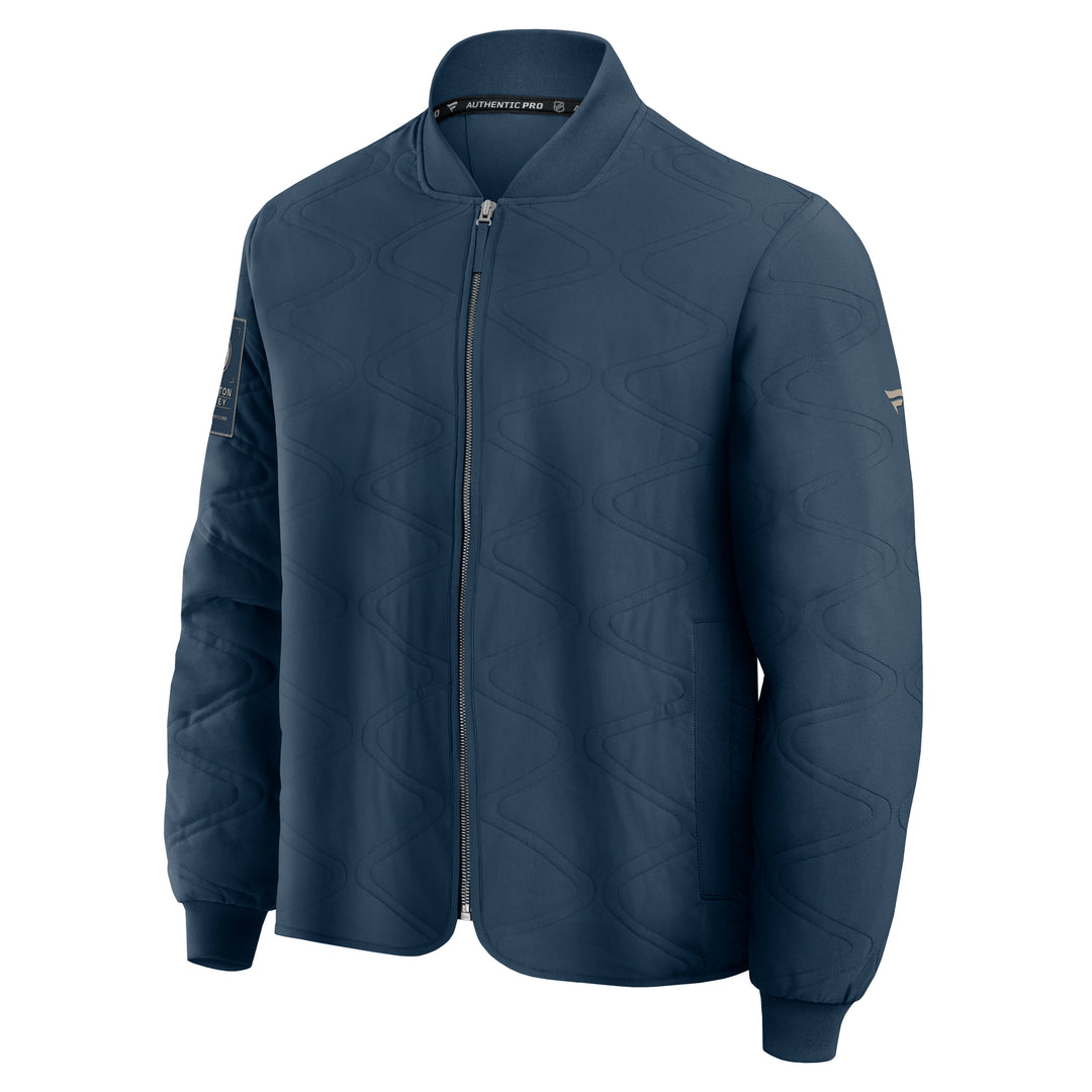 Edmonton Oilers 2026-27 Fanatics Authentic Pro Road Navy Full-Zip Bomber Jacket