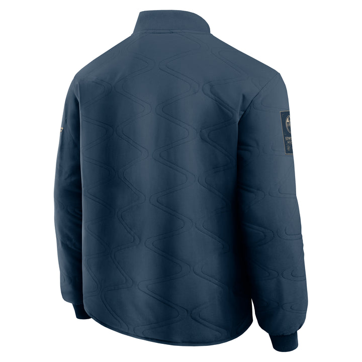 Edmonton Oilers 2026-27 Fanatics Authentic Pro Road Navy Full-Zip Bomber Jacket