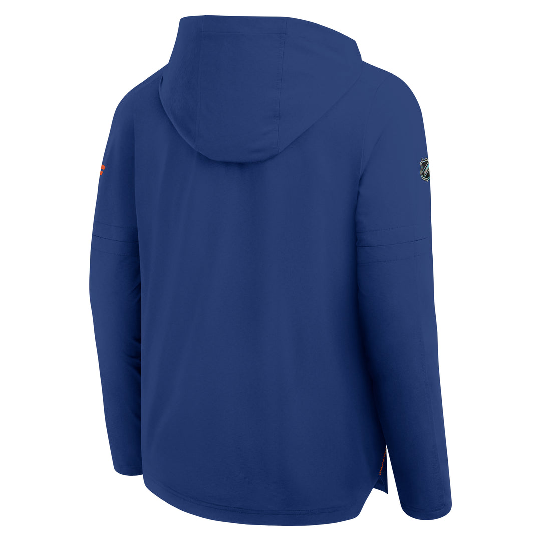 Edmonton Oilers 2026-27 Fanatics Authentic Pro Train Lightweight Pullover Blue Hoodie