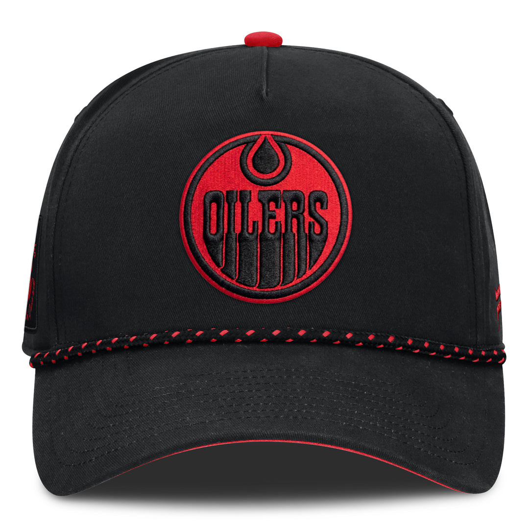 Edmonton Oilers 2026-27 Fanatics Black Authentic Pro Canadian Armed Forces Appreciation Night Snapback Hat