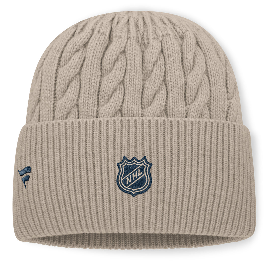 Edmonton Oilers Fanatics Cream 2026-27 Authentic Pro Road Cuffed Toque/Beanie