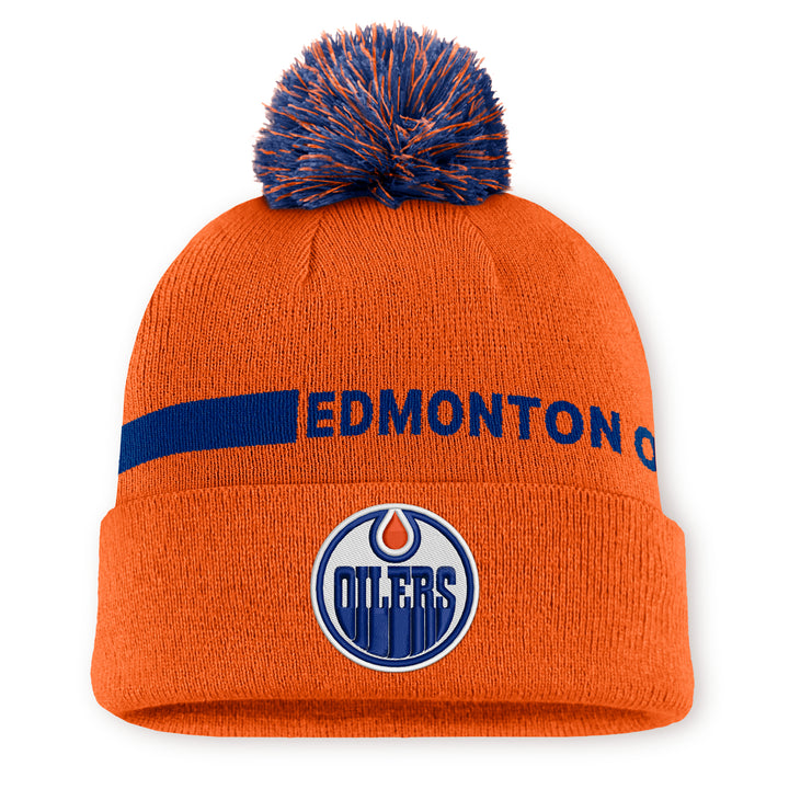 Edmonton Oilers Fanatics Orange 2026-27 Authentic Pro Rink Cuffed Toque w/Pom