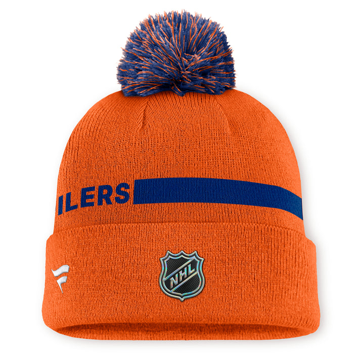 Edmonton Oilers Fanatics Orange 2026-27 Authentic Pro Rink Cuffed Toque w/Pom