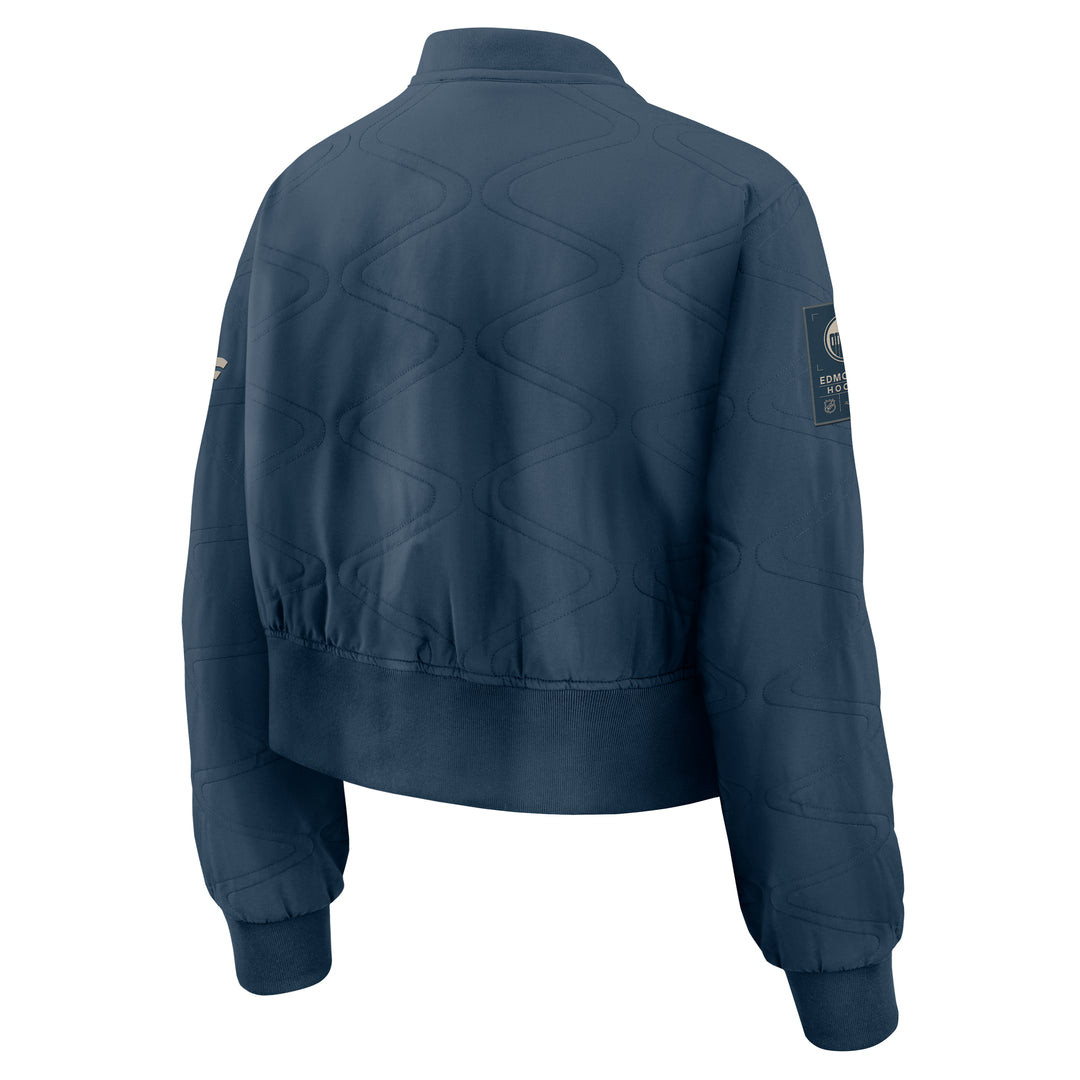 Edmonton Oilers 2026-27 Women's Fanatics Authentic Pro Road Navy Bomber Jacket