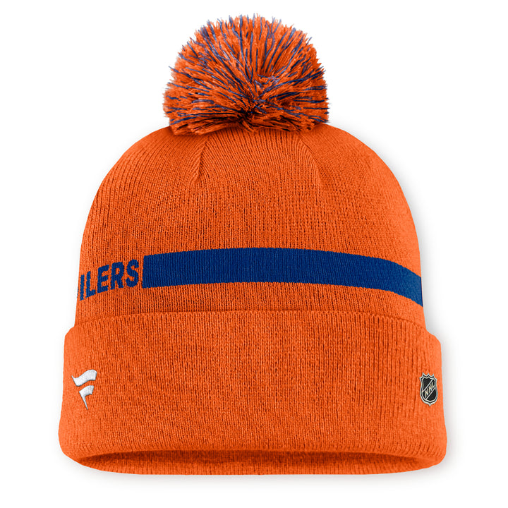 Edmonton Oilers Women's Fanatics Orange 2026-27 Authentic Pro Rink Cuffed Toque w/Pom