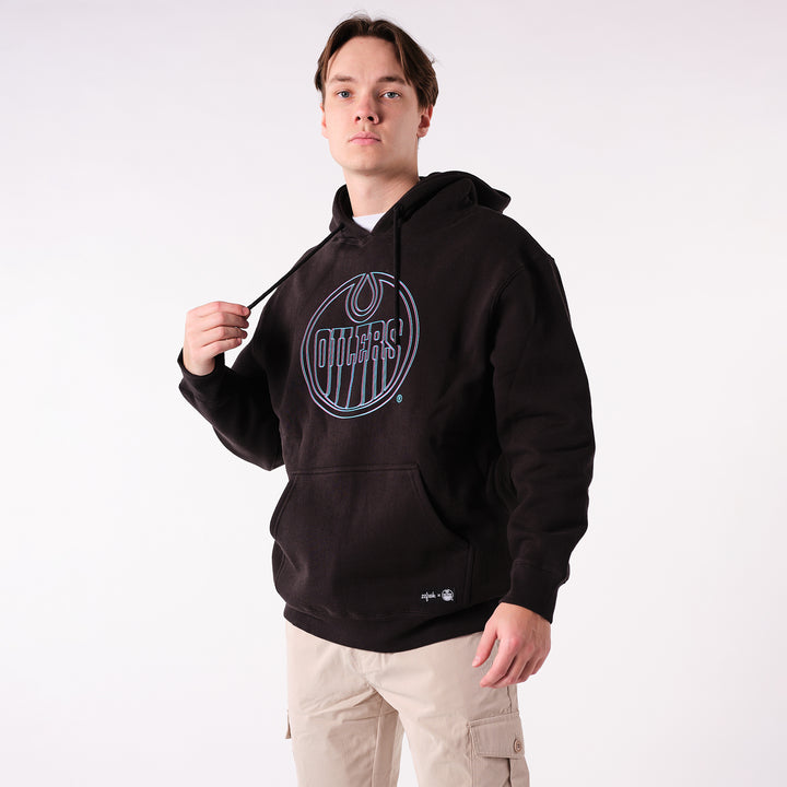 Edmonton Oilers 22Fresh Neon Hologram Black Hoodie