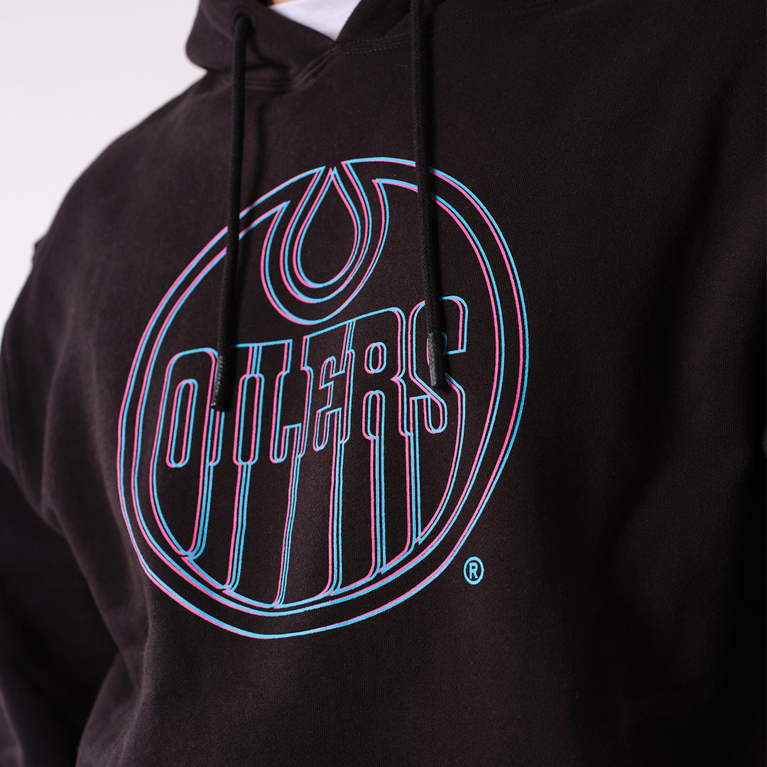 Edmonton Oilers 22Fresh Neon Hologram Black Hoodie