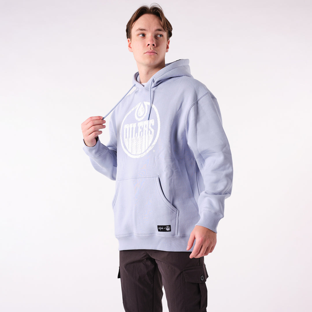 Edmonton Oilers 22Fresh Scribble Sky Blue Hoodie