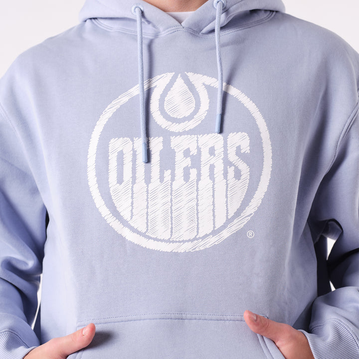 Edmonton Oilers 22Fresh Scribble Sky Blue Hoodie