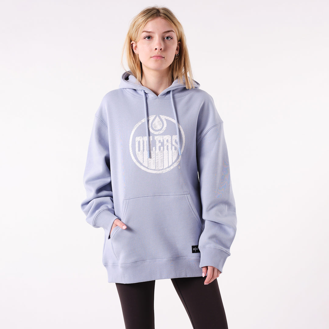 Edmonton Oilers 22Fresh Scribble Sky Blue Hoodie