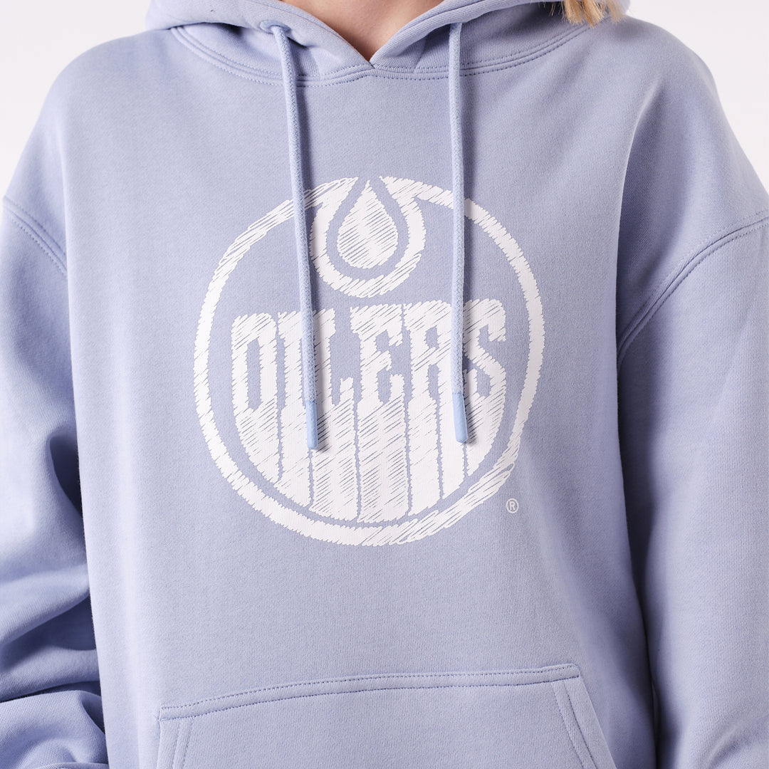 Edmonton Oilers 22Fresh Scribble Sky Blue Hoodie