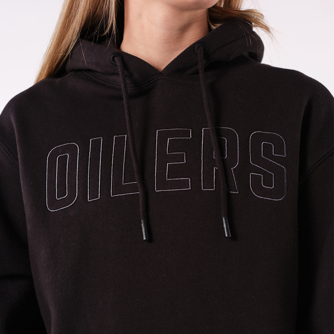 Edmonton Oilers 22Fresh Varsity Script Black Hoodie