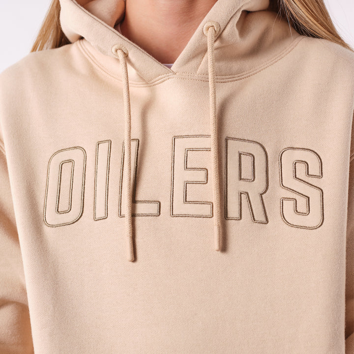 Edmonton Oilers 22Fresh Varsity Script Cream Hoodie