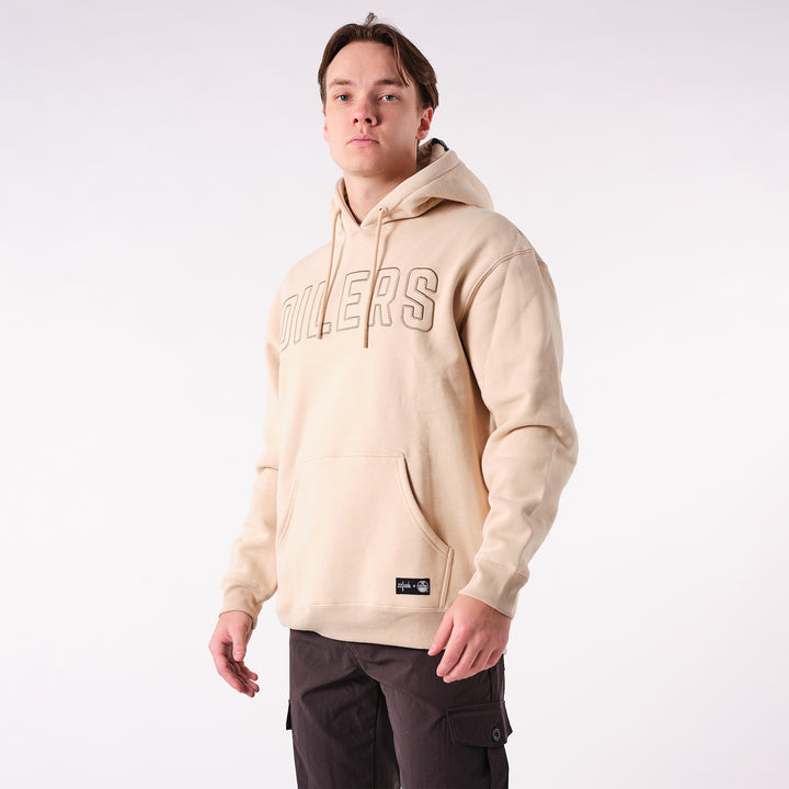 Edmonton Oilers 22Fresh Varsity Script Cream Hoodie