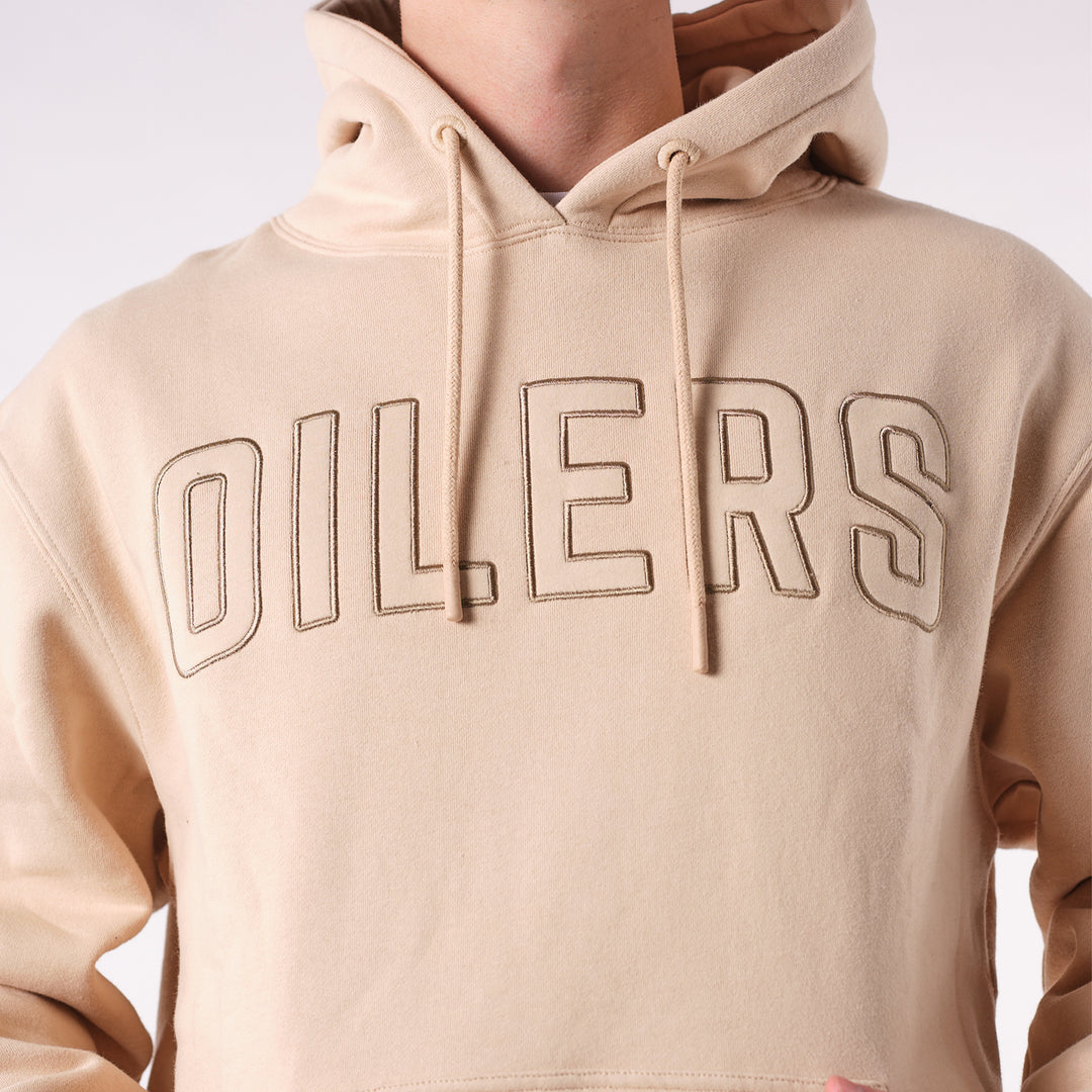 Edmonton Oilers 22Fresh Varsity Script Cream Hoodie