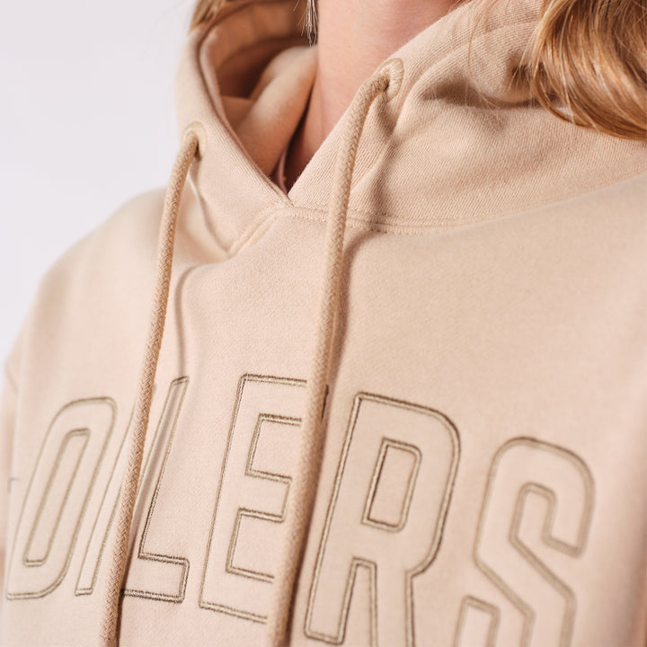 Edmonton Oilers 22Fresh Varsity Script Cream Hoodie