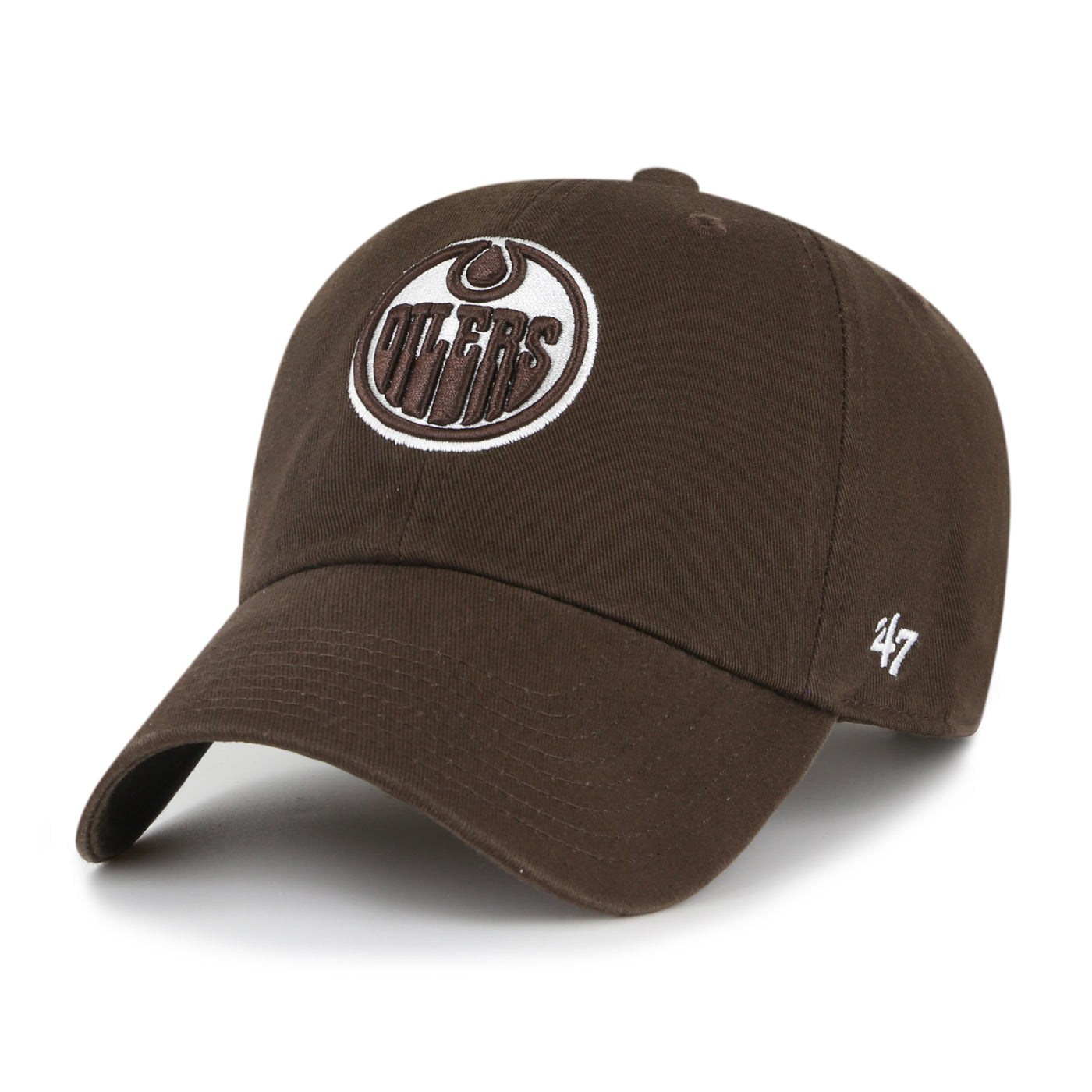 Edmonton Oilers '47 Brown Logo Clean Up Adjustable Hat