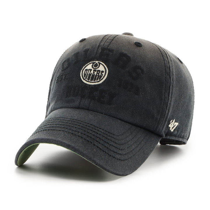 Edmonton Oilers '47 Dusted Steuben Black Clean Up Adjustable Hat